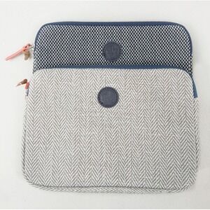 Air France Amenity Pouch 2pc Set Unisex OS Blue White Woven Travel Cosmetic Bags